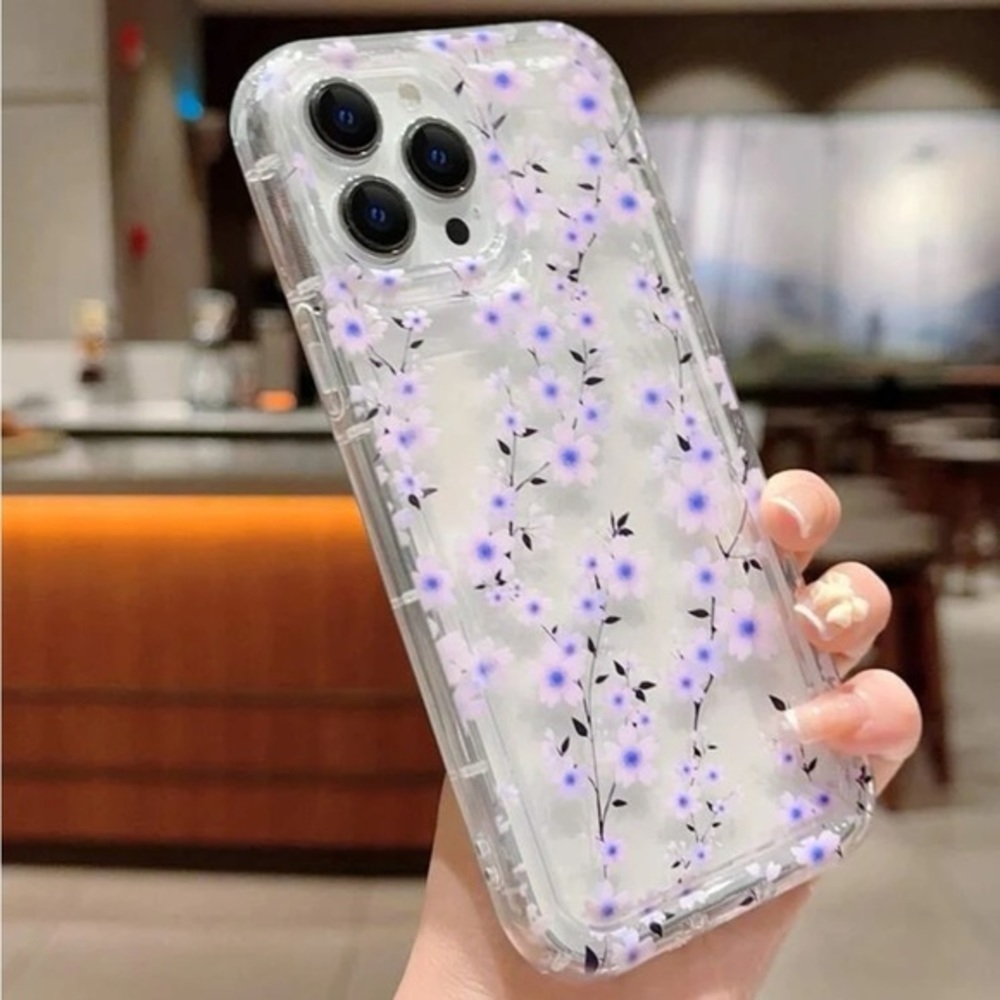⚠️Clearance💜iPhone 14/Pro/Pro Max Purple Floral Phone Case - Picture 3 of 3